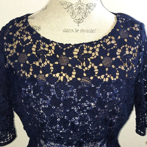 Antonio Malani Navy Blue Dress Size 10 - Picture 3 of 12